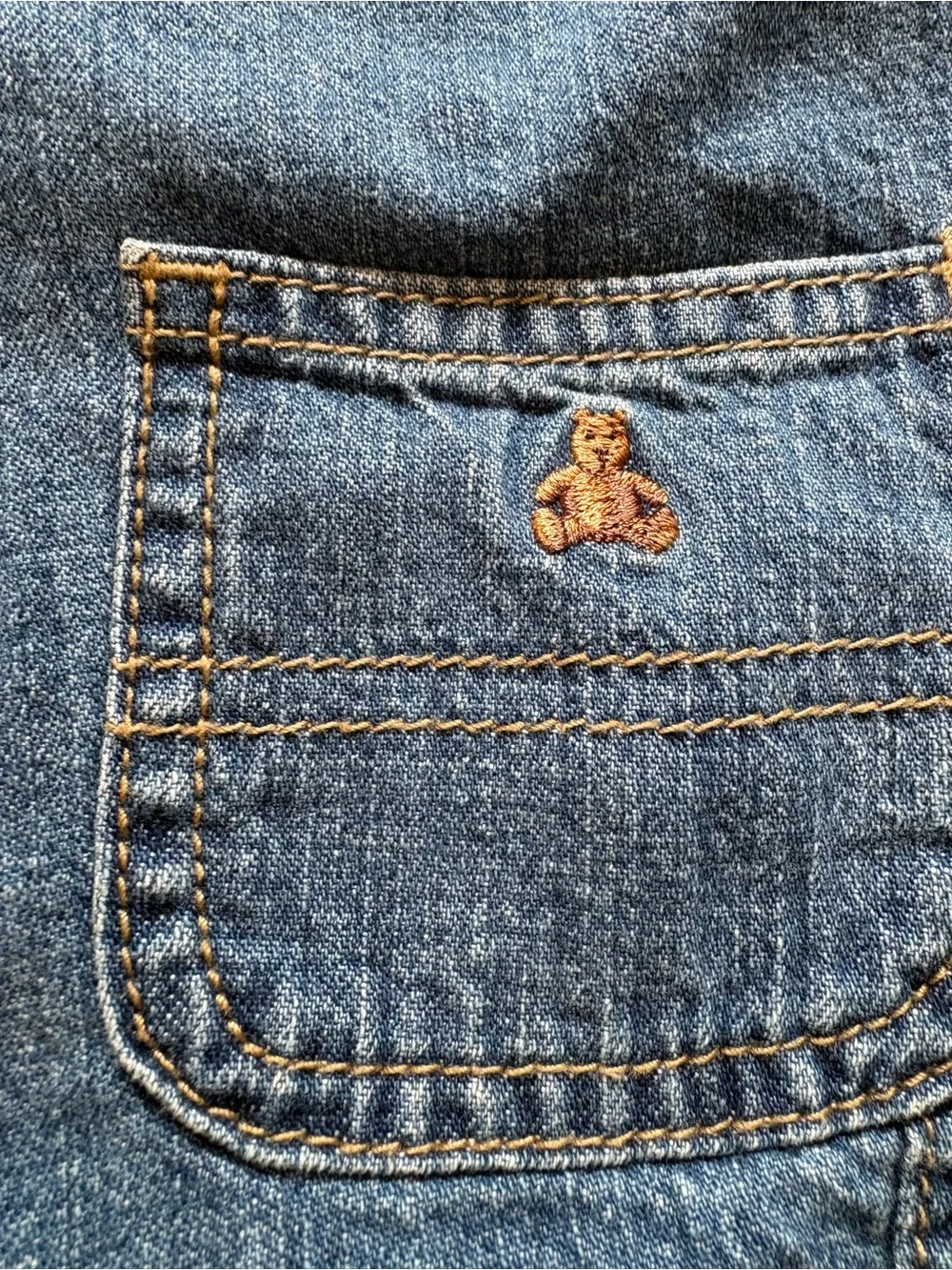 VTG Baby Gap Lined Denim Carpenter Overalls Bear 3-6 Months